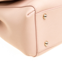 Pre Owned DKNY Dusty Pink Leather Flap Satchel