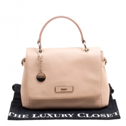 Pre Owned DKNY Dusty Pink Leather Flap Satchel