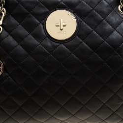 Pre Owned DKNY Black Quilted Soft Leather Shoulder Bag