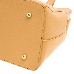 Pre Owned DKNY Caramel Leather Double Zip Tote