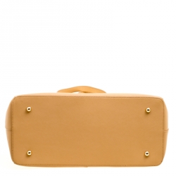 Pre Owned DKNY Caramel Leather Double Zip Tote