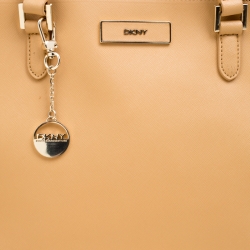 Pre Owned DKNY Caramel Leather Double Zip Tote