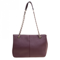 Pre Owned DKNY Burgundy Leather Bryant Park Tote