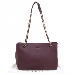Pre Owned DKNY Burgundy Leather Bryant Park Tote