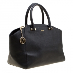 Pre Owned DKNY Black Leather Bryant Park Top Handle Bag