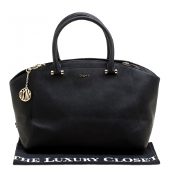 Pre Owned DKNY Black Leather Bryant Park Top Handle Bag