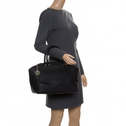 Pre Owned DKNY Black Leather Bryant Park Top Handle Bag