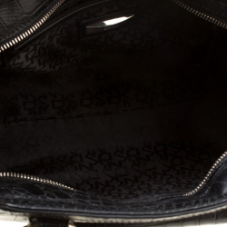 Pre Owned DKNY Black Crocodile Embossed Leather Satchel