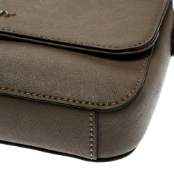 Pre Owned DKNY Taupe Saffiano Leather Bryant Park Crossbody Bag