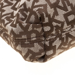 Pre Owned DKNY Beige/Pink Signature Canvas Crossbody Bag