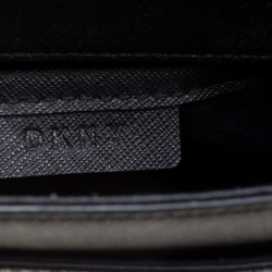 Pre Owned حقيبة كروس دي كي أن واي ميني بريانت بارك جلد سافيانو سوداء