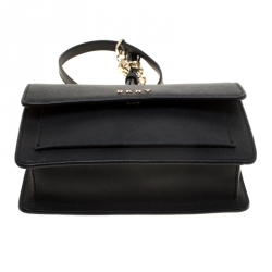 Pre Owned حقيبة كروس دي كي أن واي ميني بريانت بارك جلد سافيانو سوداء