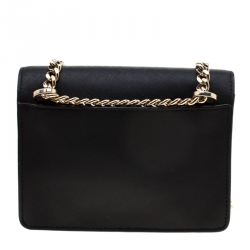 Pre Owned حقيبة كروس دي كي أن واي ميني بريانت بارك جلد سافيانو سوداء