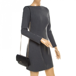 Pre Owned حقيبة كروس دي كي أن واي ميني بريانت بارك جلد سافيانو سوداء