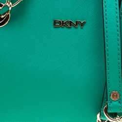 Pre Owned DKNY Green Saffiano Leather Shoulder Bag