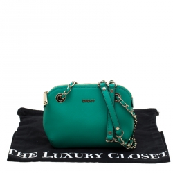 Pre Owned DKNY Green Saffiano Leather Shoulder Bag