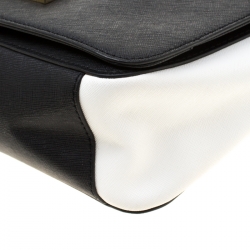 Pre Owned حقيبة كروس دي كي أن واي جلد بيضاء/ سوداء