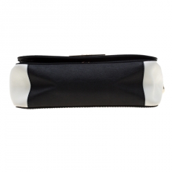 Pre Owned حقيبة كروس دي كي أن واي جلد بيضاء/ سوداء