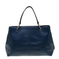Pre Owned DKNY Blue Bryant Park Leather Scarlet Tote
