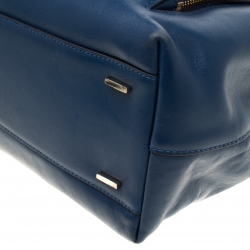 Pre Owned DKNY Blue Bryant Park Leather Scarlet Tote