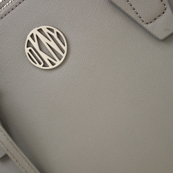 Pre Owned DKNY Grey Bryant Park Saffiano Leather Double Zip Tote