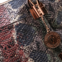 Pre Owned DKNY Multicolor Python Embossed Leather Top Handle Bag