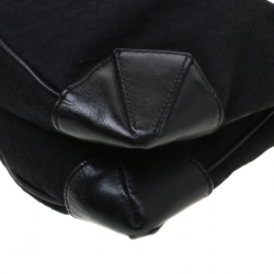 Pre Owned DKNY Black Signature Canvas and Leather Shoulder Bag