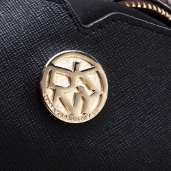 Pre Owned DKNY Dark Brown Crocodile Embossed Leather Bowler Bag