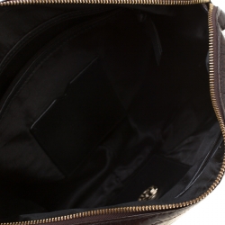 Pre Owned DKNY Dark Brown Crocodile Embossed Leather Bowler Bag