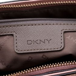 Pre Owned DKNY Pink Leather Top Zip Tote