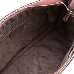 Pre Owned DKNY Pink Leather Top Zip Tote