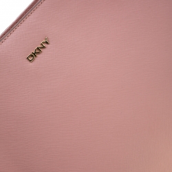 Pre Owned DKNY Pink Leather Top Zip Tote