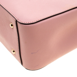 Pre Owned DKNY Pink Leather Top Zip Tote