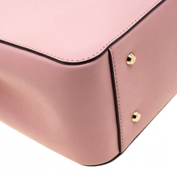 Pre Owned DKNY Pink Leather Top Zip Tote