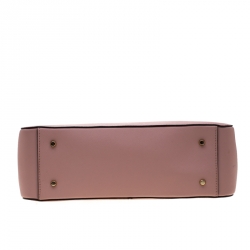 Pre Owned DKNY Pink Leather Top Zip Tote