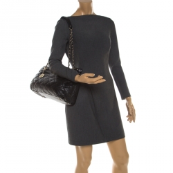 Pre Owned DKNY Black Quilted Leather Tote