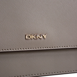Pre Owned DKNY Grey Leather Top Handle Bag