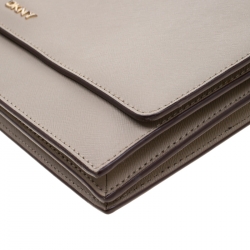 Pre Owned DKNY Grey Leather Top Handle Bag