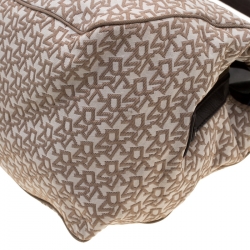 Pre Owned DKNY Beige/Brown Signature Canvas Hobo