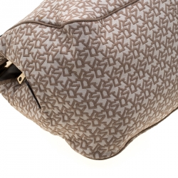 Pre Owned DKNY Beige/Brown Signature Canvas Hobo
