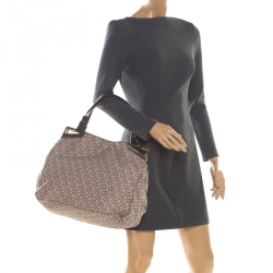 Pre Owned DKNY Beige/Brown Signature Canvas Hobo