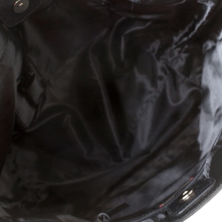 Pre Owned DKNY Black/White Coated Canvas and Leather Geometric Printed Tote