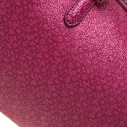 Pre Owned DKNY Pink Monogram Canvas Boston Bag