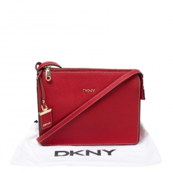 Pre Owned DKNY Red Leather Crossbody Bag
