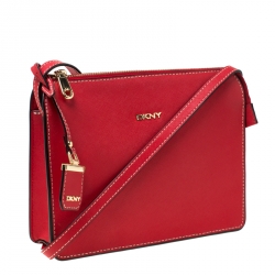 Pre Owned DKNY Red Leather Crossbody Bag