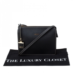 مملوكة مسبقًا Dkny Black Saffiano Leather Crossbody Bag