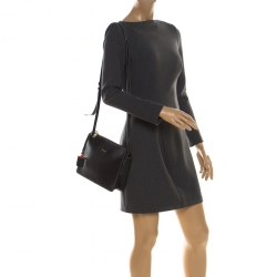 مملوكة مسبقًا Dkny Black Saffiano Leather Crossbody Bag