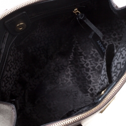 Pre Owned Dkny Dark Maroon Leather Double Zip Tote