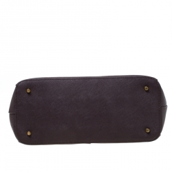 Pre Owned Dkny Dark Maroon Leather Double Zip Tote