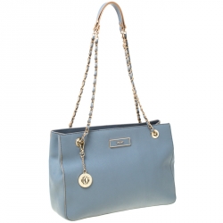 Pre Owned DKNY Ash Grey Leather Bryant Park Tote